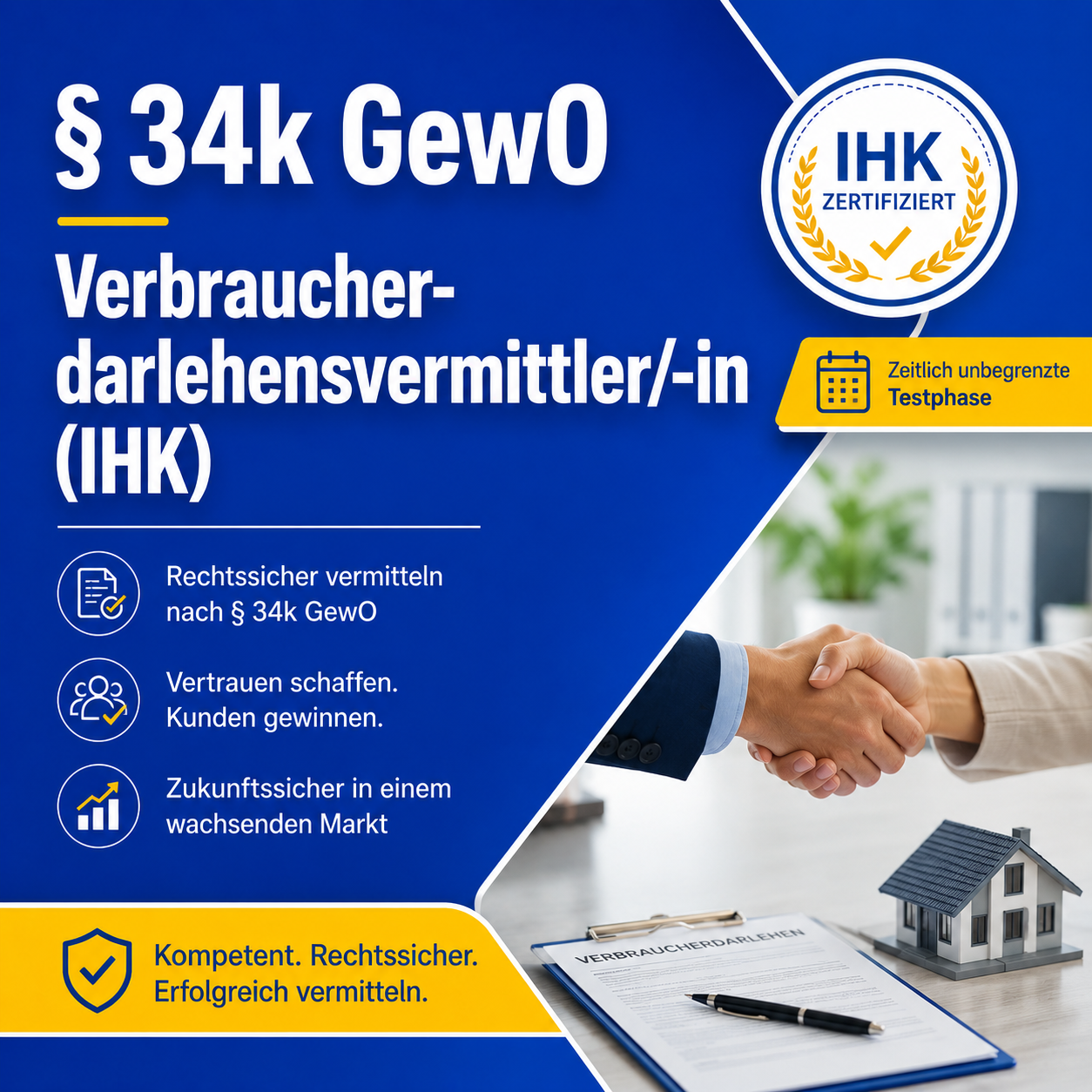 Lehrgang - § 34k GewO Verbraucherdarlehensvermittler/-in (IHK)