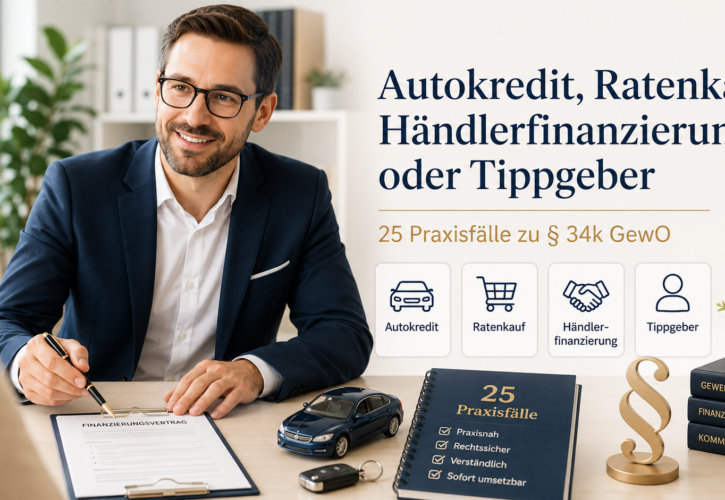 Autokredit, Ratenkauf, Händlerfinanzierung oder Tippgeber: 25 Praxisfälle zu § 34k GewO