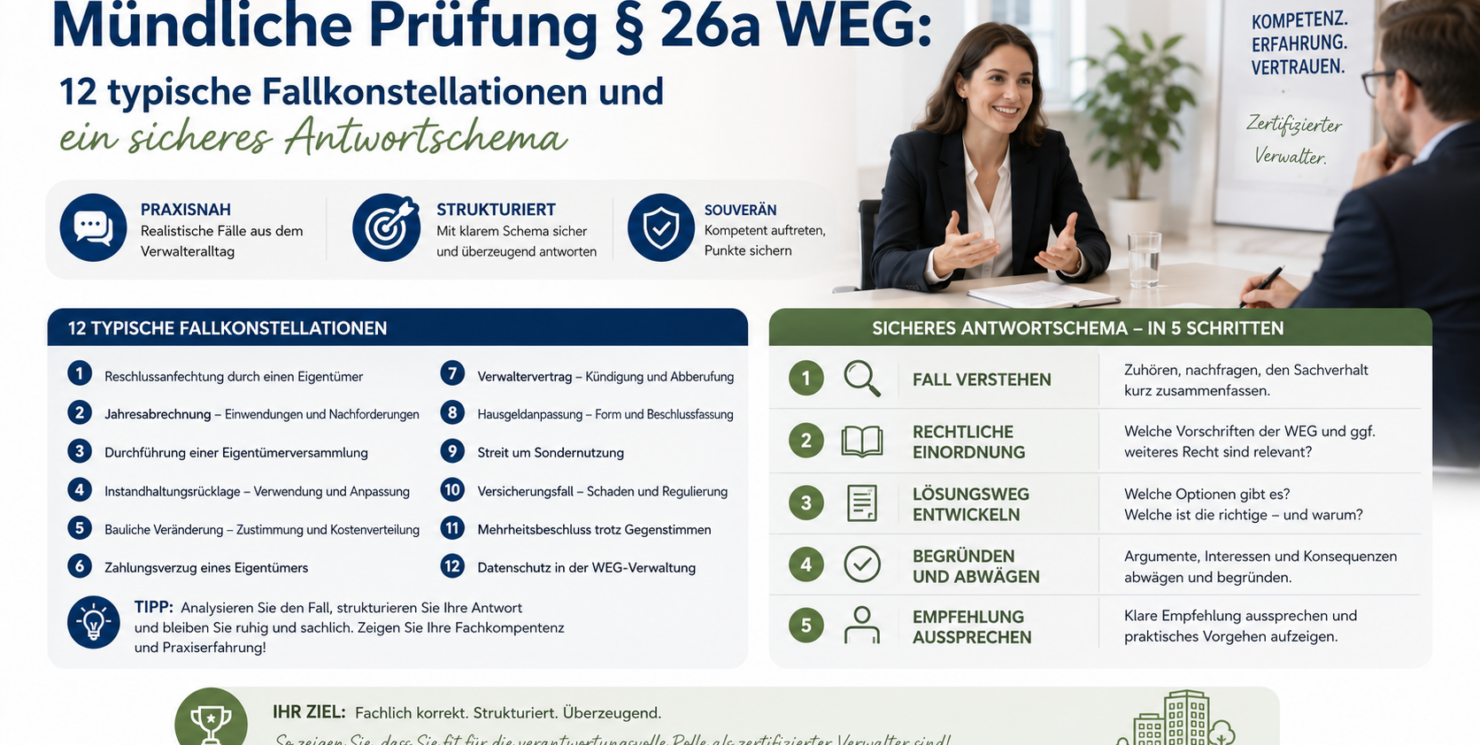 Mündliche Prüfung § 26a WEG 12 typische Fallkonstellationen und ein sicheres Antwortschema