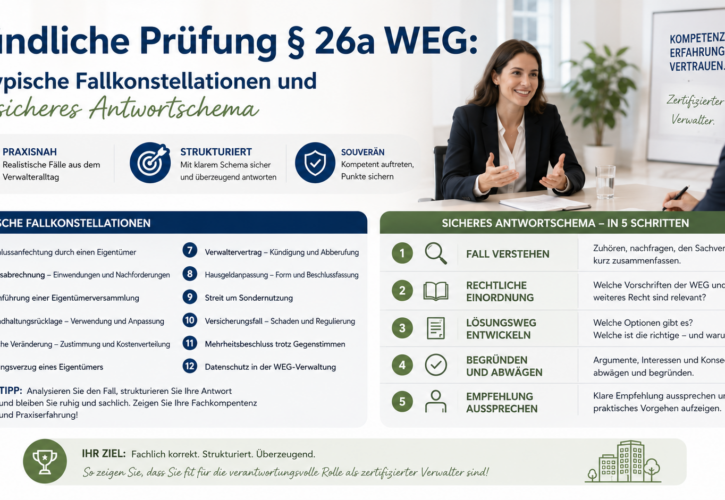 Mündliche Prüfung § 26a WEG 12 typische Fallkonstellationen und ein sicheres Antwortschema