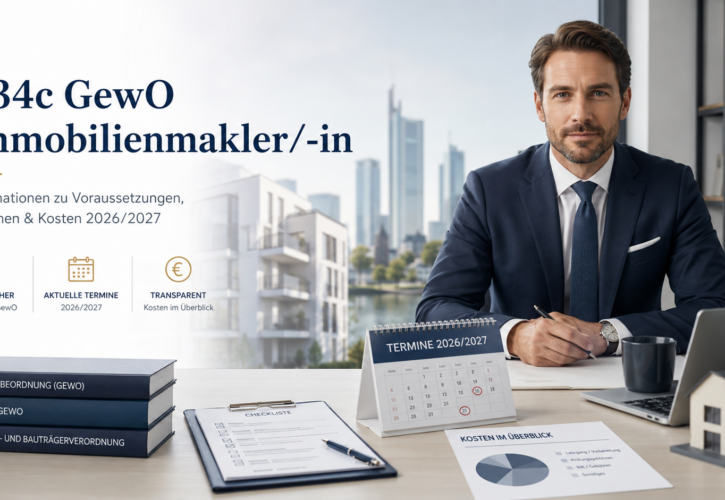 Prüfungstermine und Kosten für § 34c GewO Immobilienmakler/-in (IHK)