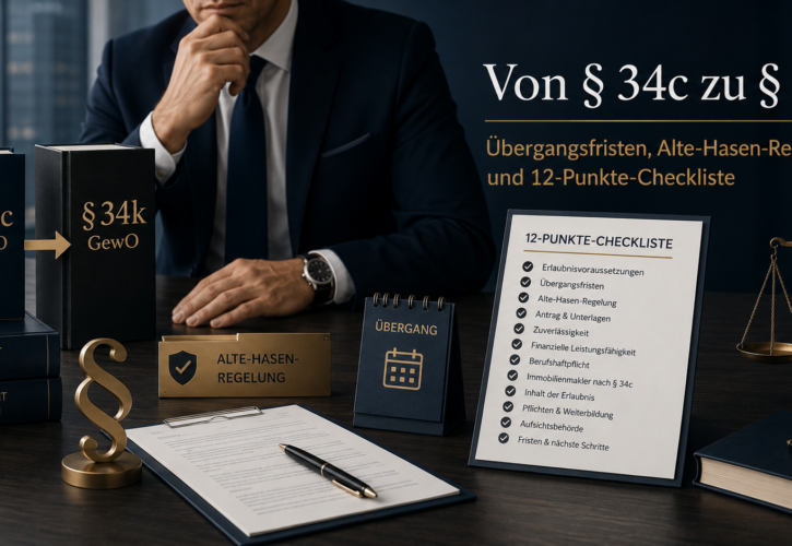 Von § 34c zu § 34k: Übergangsfristen, Alte-Hasen-Regelung und 12-Punkte-Checkliste
