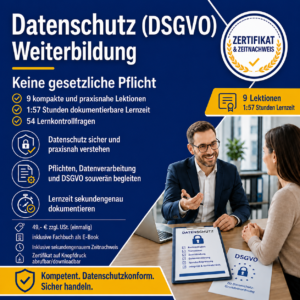 Weiterbildung zum Datenschutz (DSGVO)