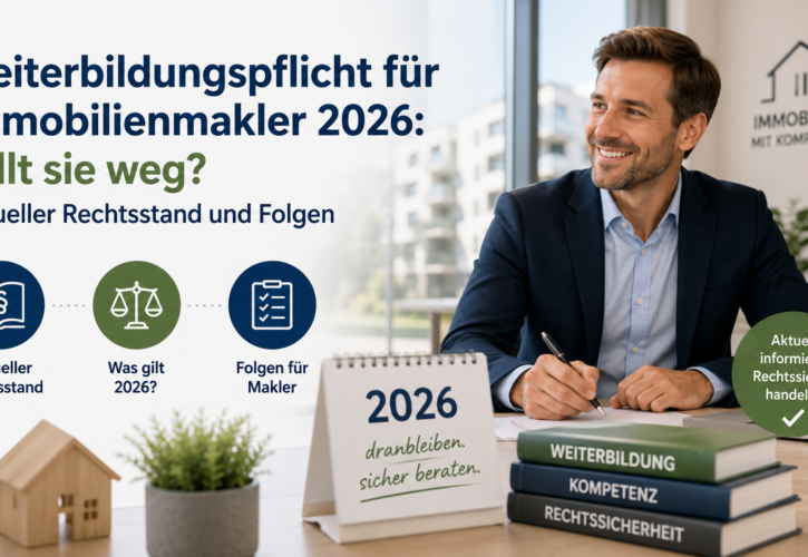 Weiterbildungspflicht für Immobilienmakler 2026: Fällt sie weg? Aktueller Rechtsstand, Übergangsfragen und praktische Folgen seit dem 24. Juli 2026
