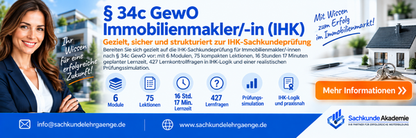 34c GewO Sachkundevorbereitung für  Immobilienmakler (IHK) – 600 × 200 px