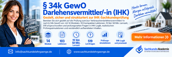 34k GewO Sachkundevorbereitung für Darlehensvermittler (IHK) – 600 × 200 px