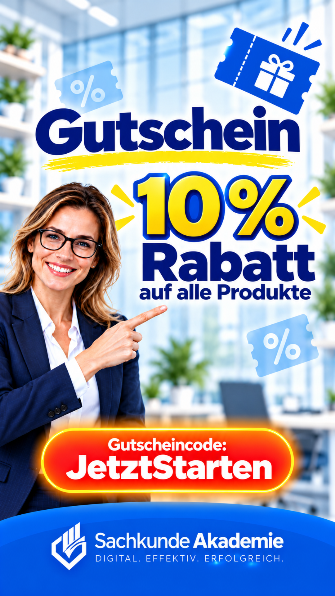 Globaler Gutschein für alle Produkte und Lehrgänge – 1080 × 1920 px
