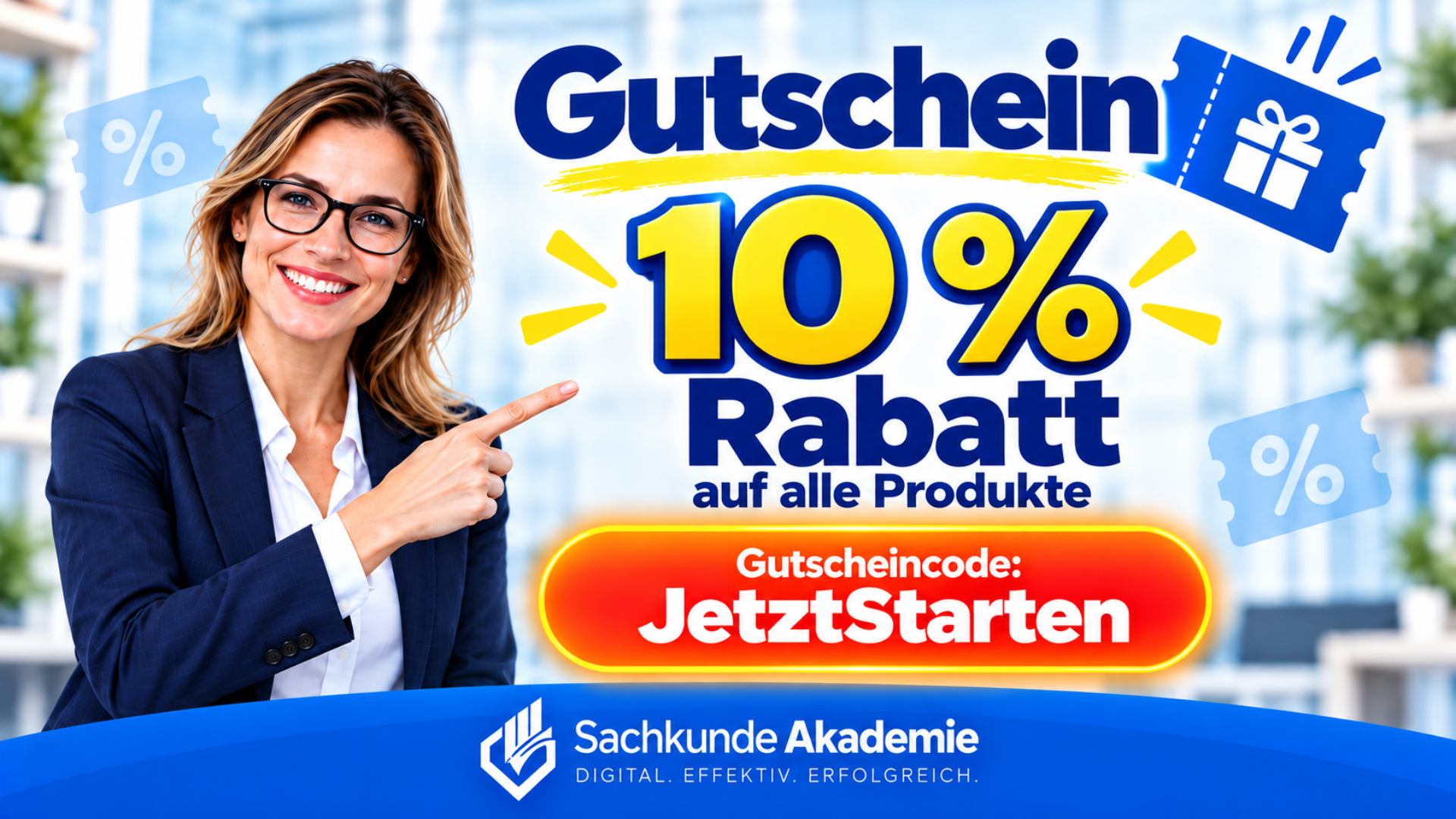 Globaler Gutschein für alle Produkte und Lehrgänge – 1920 × 1080 px